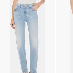 MOTHER Blue Straight Leg Jeans High-Waisted
